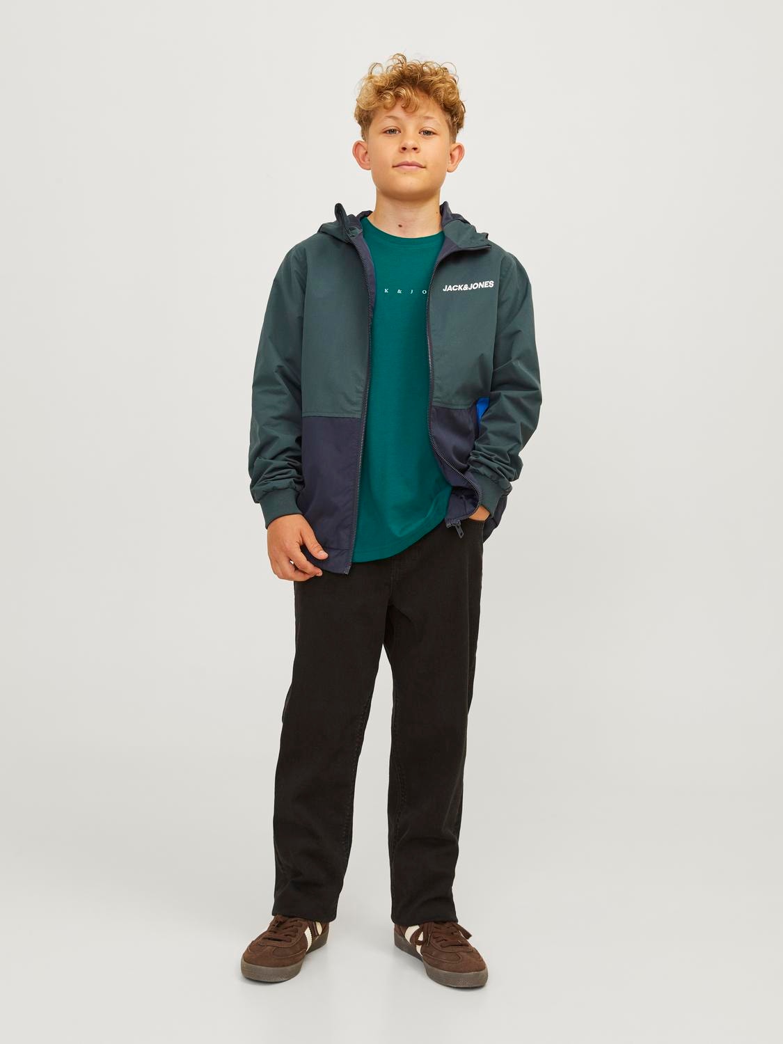 Jack & Jones Logo T-skjorte For gutter -Deep Teal - 12237435