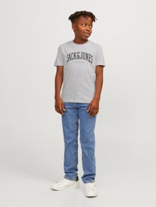 Jack & Jones Printed T-shirt For boys -White Melange - 12237441
