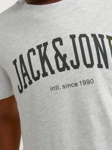 Jack & Jones Printet T-shirt Til drenge -White Melange - 12237441