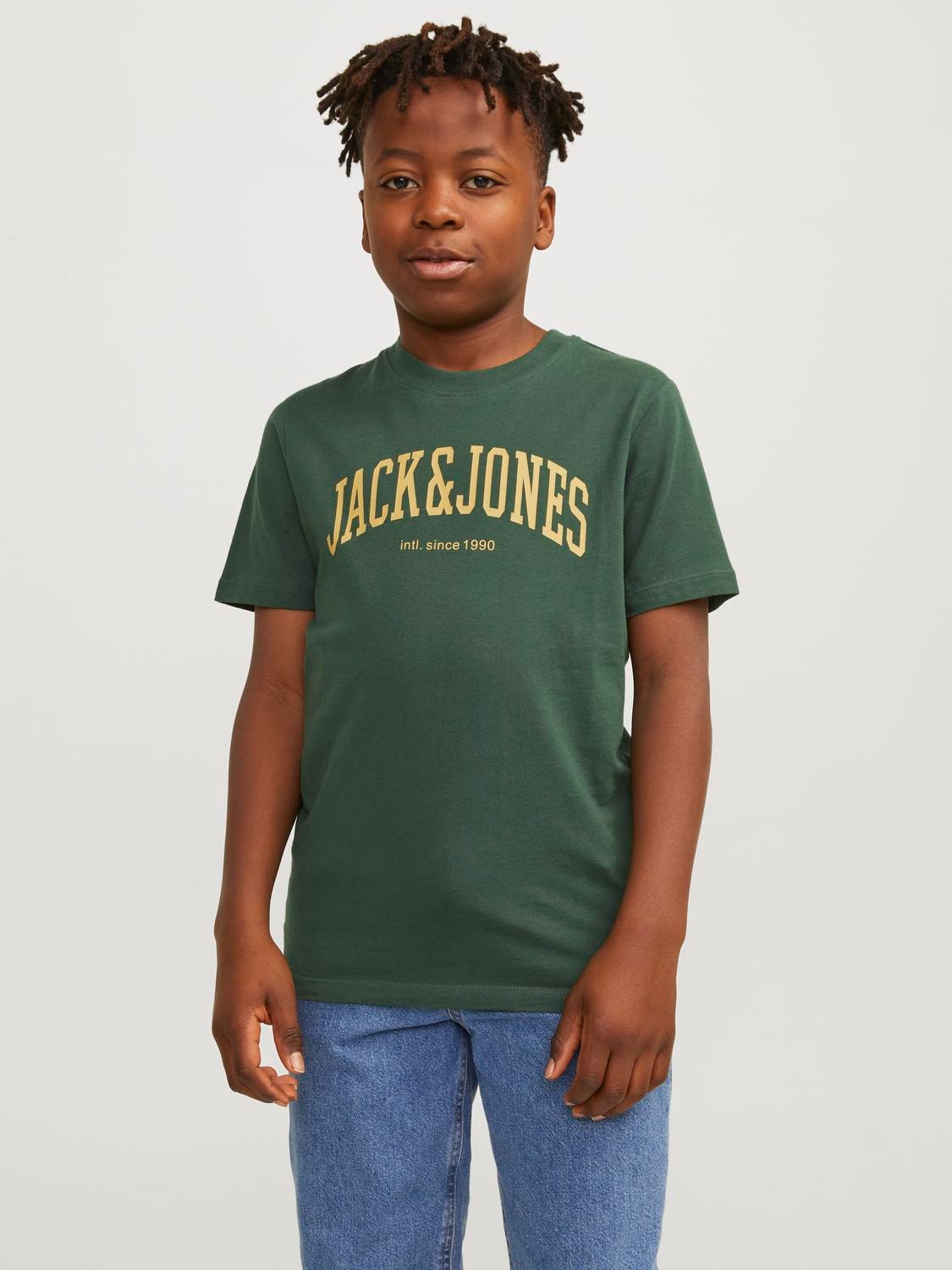 Jack & Jones T-shirt Estampar Para meninos -Dark Green - 12237441