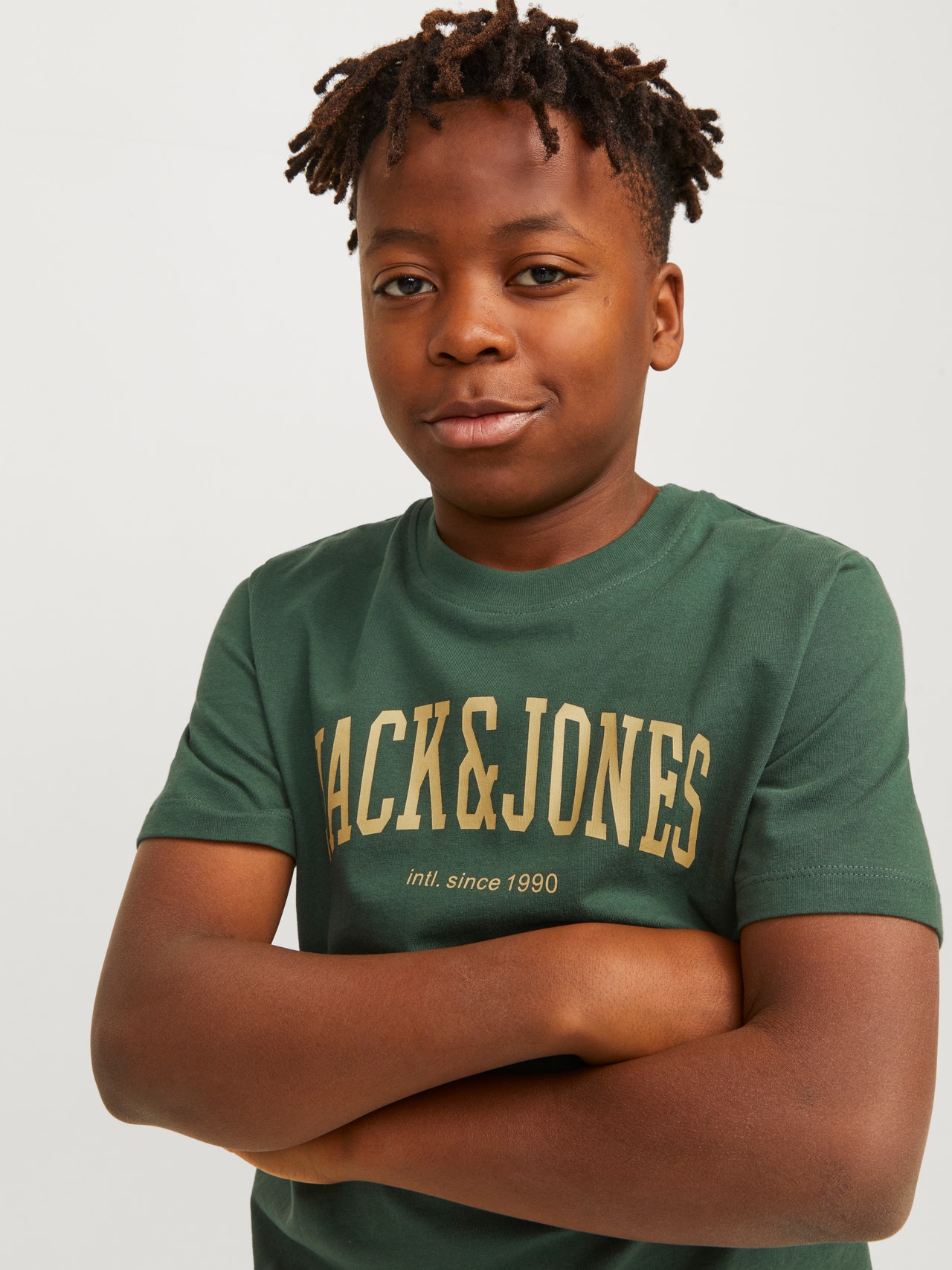 Jack & Jones Trykk T-skjorte For gutter -Dark Green - 12237441