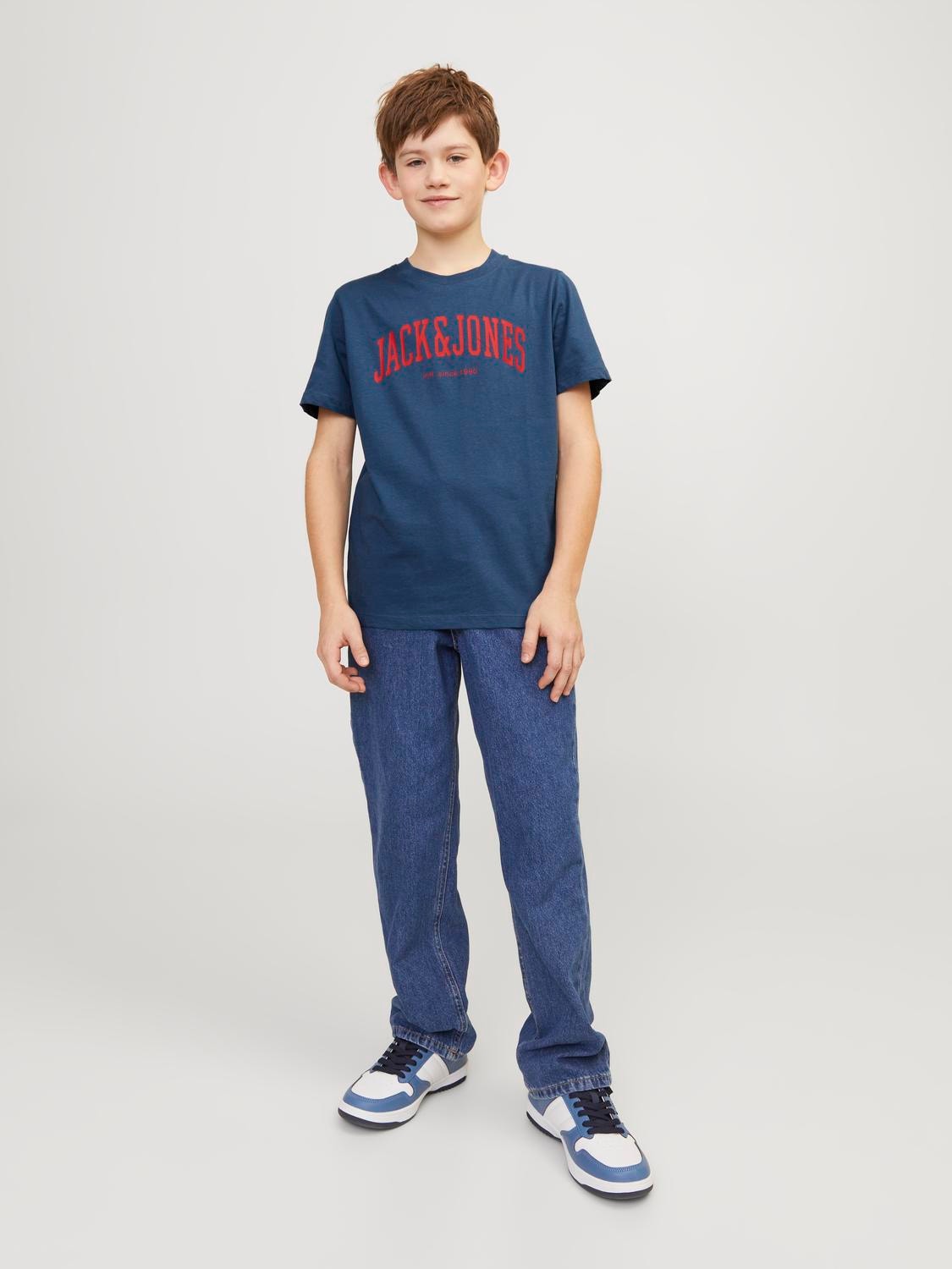 Jack & Jones Tryck T-shirt För pojkar -Ensign Blue - 12237441