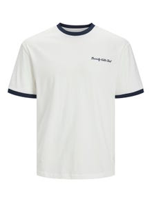 Jack & Jones Gedruckt Rundhals T-shirt -Cloud Dancer - 12237453