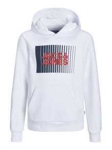 Jack & Jones Φούτερ με κουκούλα Για αγόρια -White - 12237459