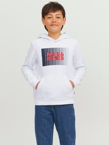 Jack & Jones Logo Hættetrøje Junior -White - 12237459