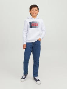 Jack & Jones Logo Hættetrøje Junior -White - 12237459