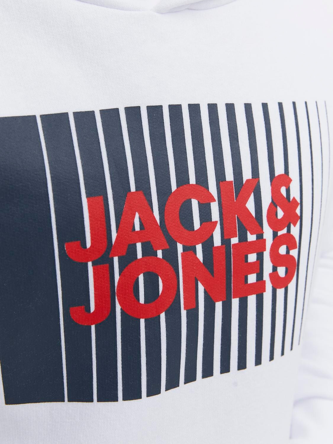 Jack & Jones Φούτερ με κουκούλα Για αγόρια -White - 12237459