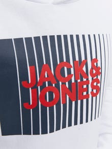 Jack & Jones Logo Hættetrøje Junior -White - 12237459