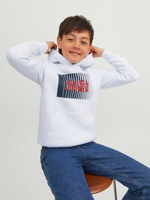 Jack & Jones Logo Hættetrøje Junior -White - 12237459