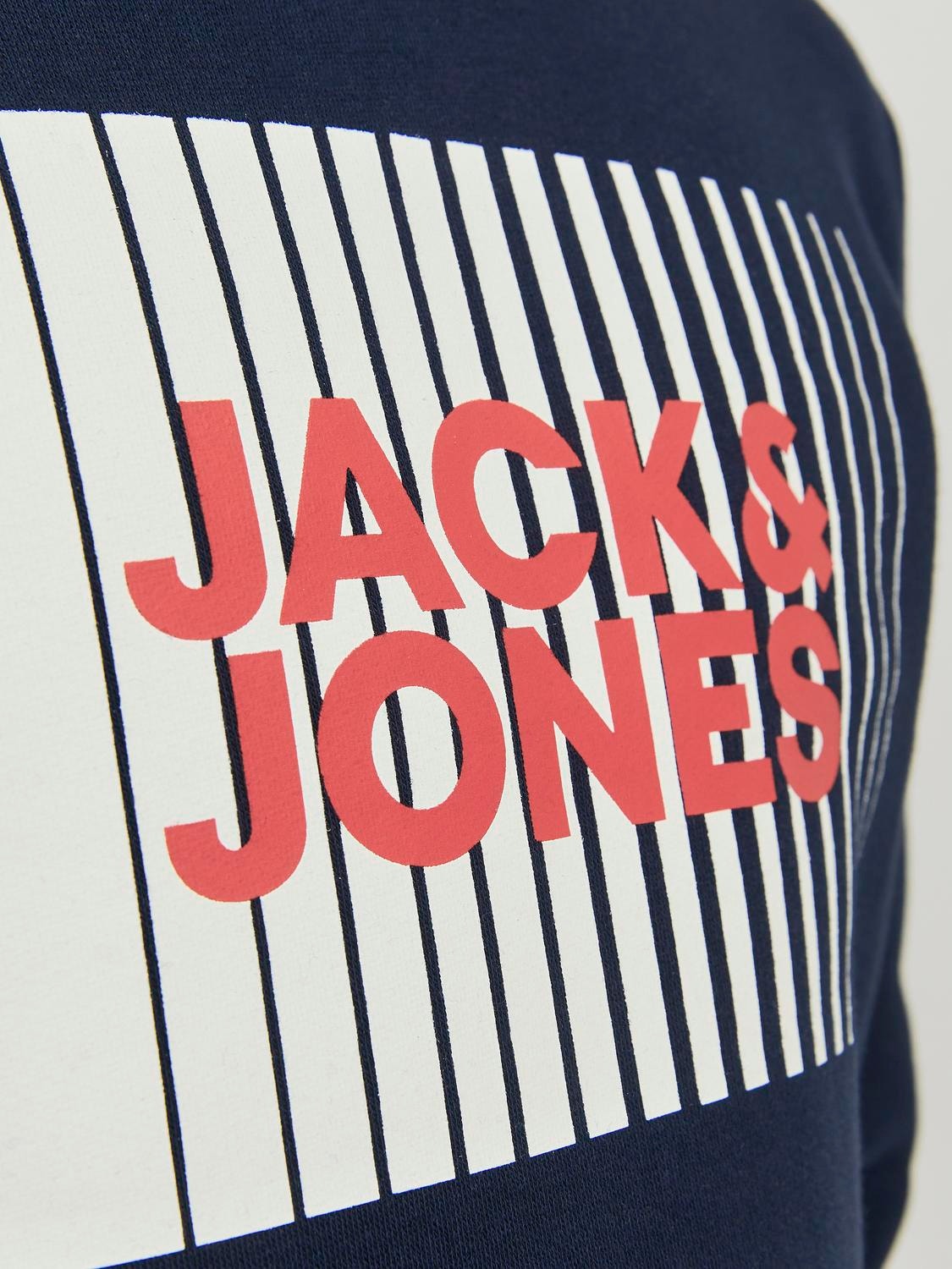 Jack & Jones Logo Hettegenser For gutter -Navy Blazer - 12237459