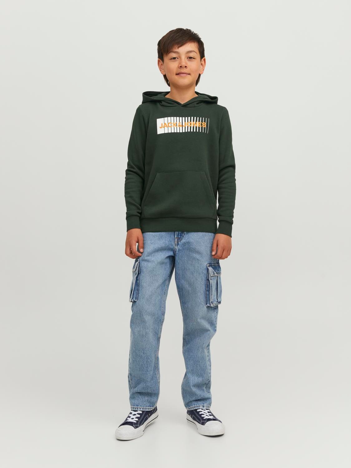 Jack & Jones Logo Hoodie For boys -Mountain View - 12237459