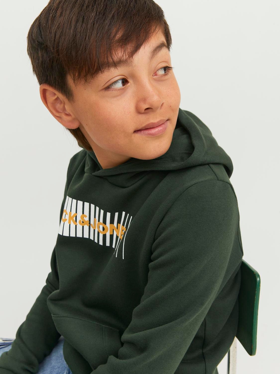 Jack & Jones Logo Hoodie For boys -Mountain View - 12237459