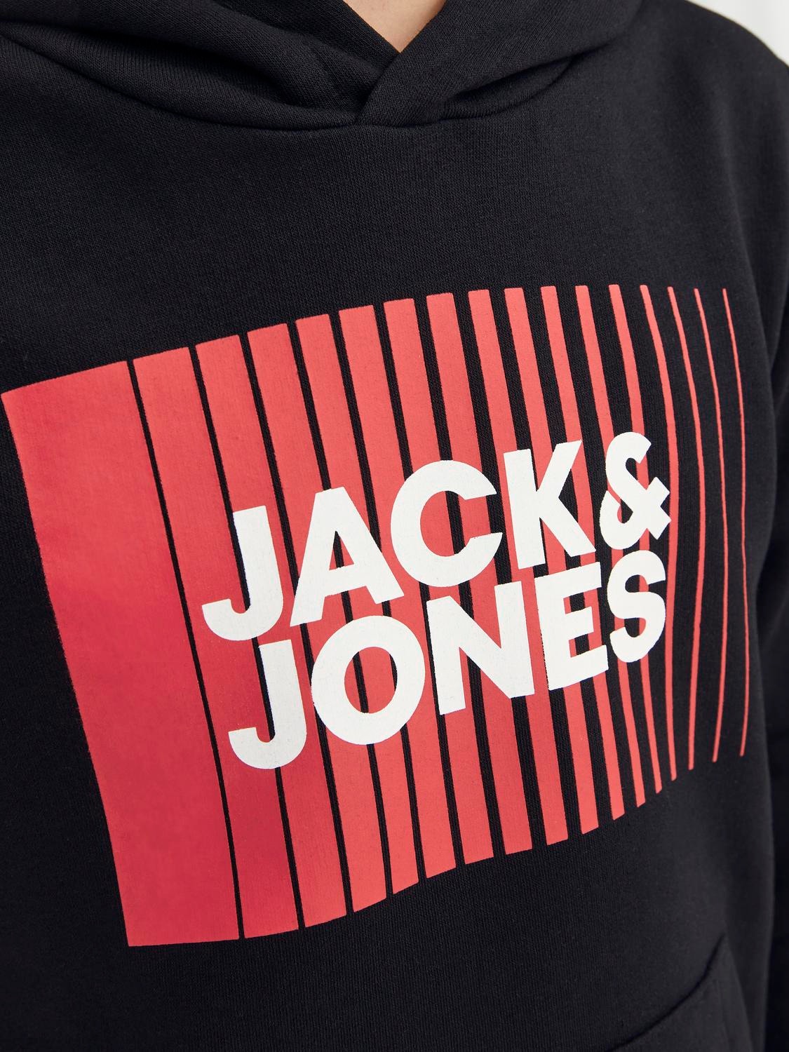 Jack & Jones Logo Kapuzenpullover Für jungs -Black - 12237459