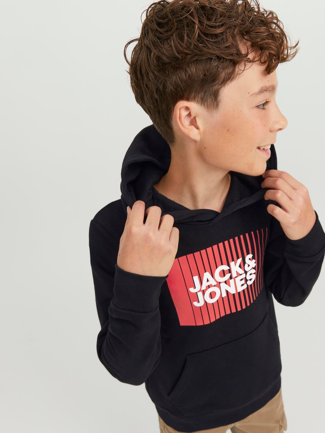 Jack & Jones Logo Hoodie Voor jongens -Black - 12237459
