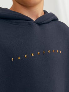 Jack & Jones Logo Hoodie For boys -Dark Navy - 12237468