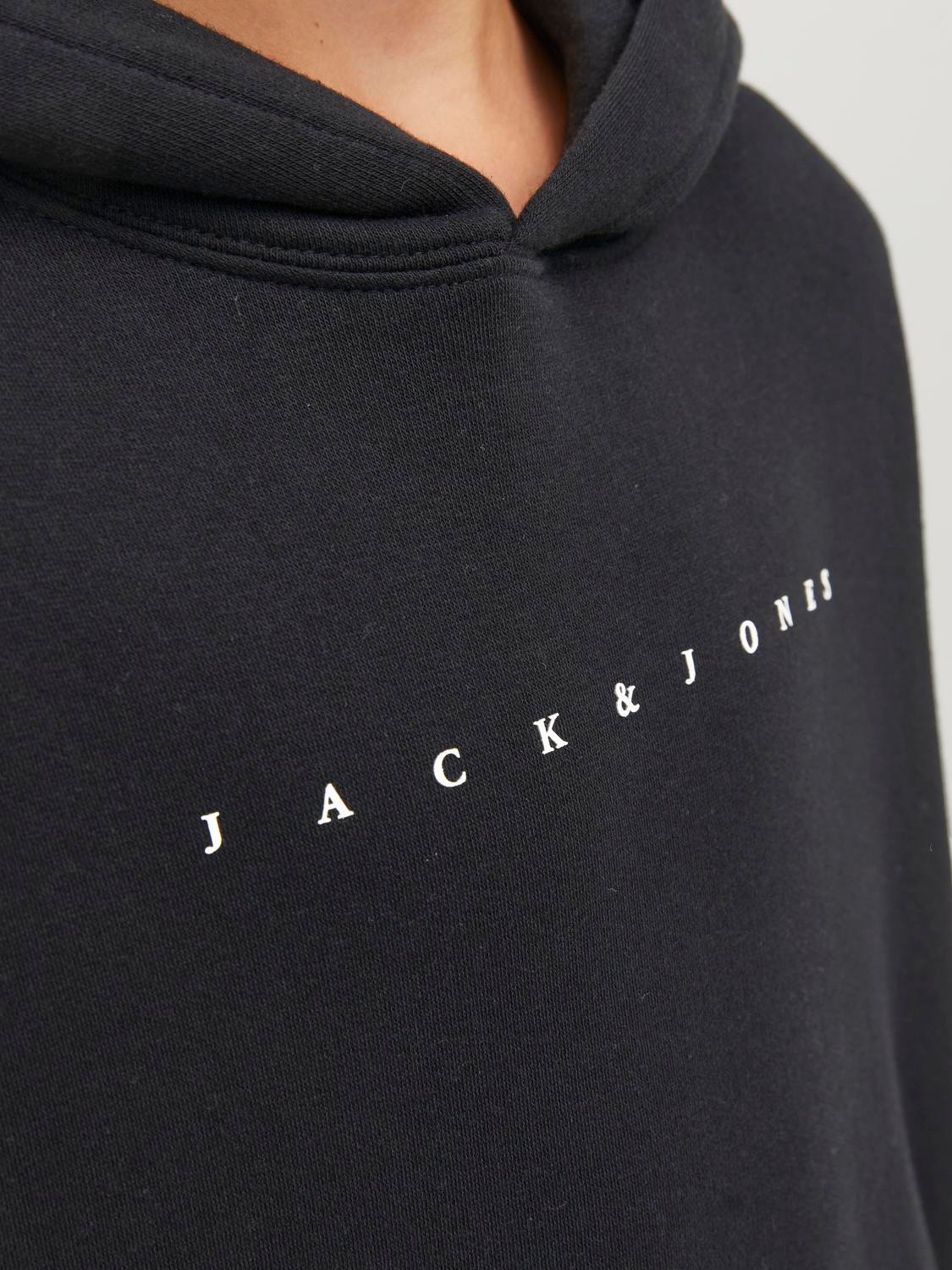 Jack & Jones Logo Hoodie For boys -Black - 12237468