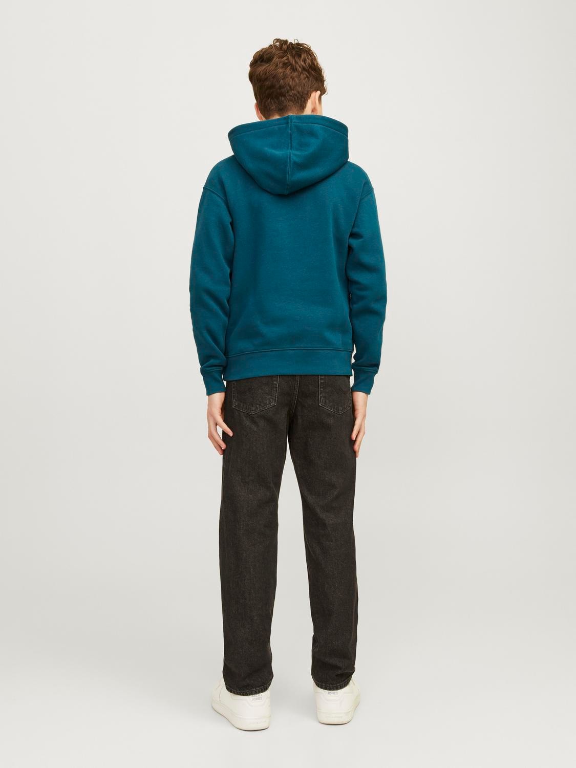 Jack & Jones Logo Hættetrøje Til drenge -Deep Teal - 12237468