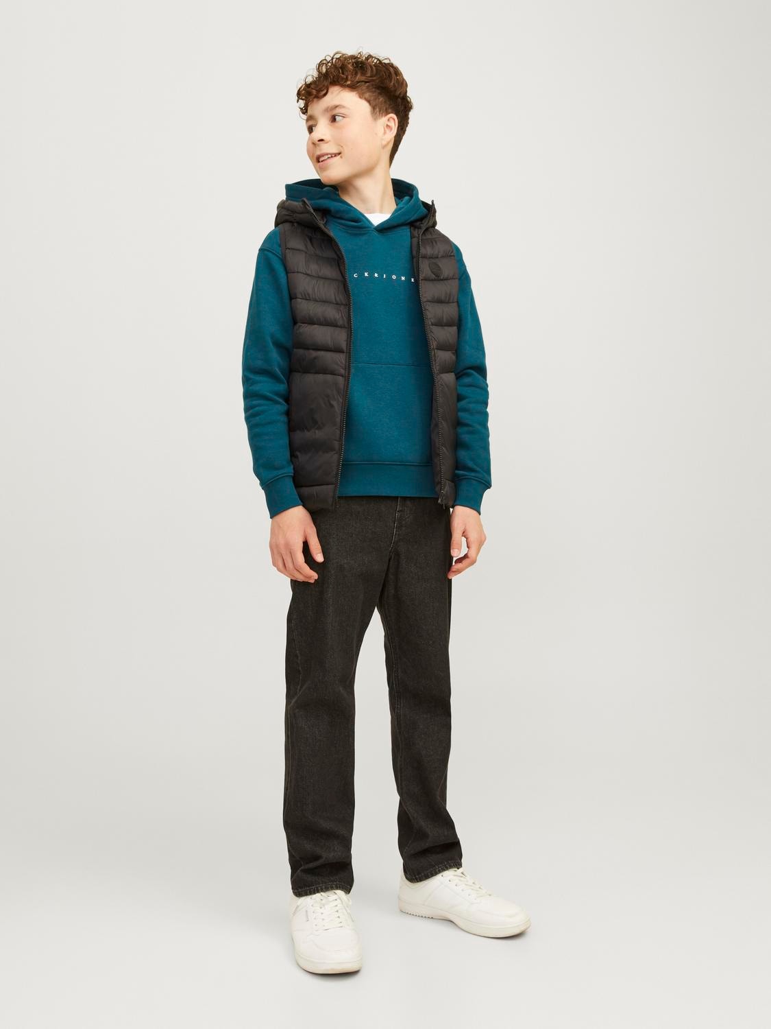 Jack & Jones Logo Hettegenser For gutter -Deep Teal - 12237468