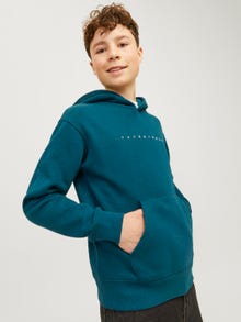 Jack & Jones Logo Hættetrøje Til drenge -Deep Teal - 12237468