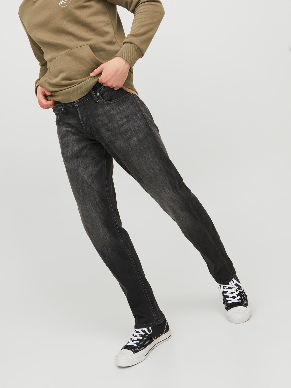 Jack & Jones JJIMIKE JJORIGINAL GE 443 Jean Coupe tapered -Black Denim - 12237479