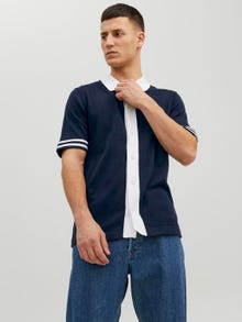 Jack & Jones Blokkfarge Skjortekrage T-skjorte -Navy Blazer - 12237495