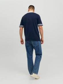 Jack & Jones Färgblockering Skjortkrage T-shirt -Navy Blazer - 12237495