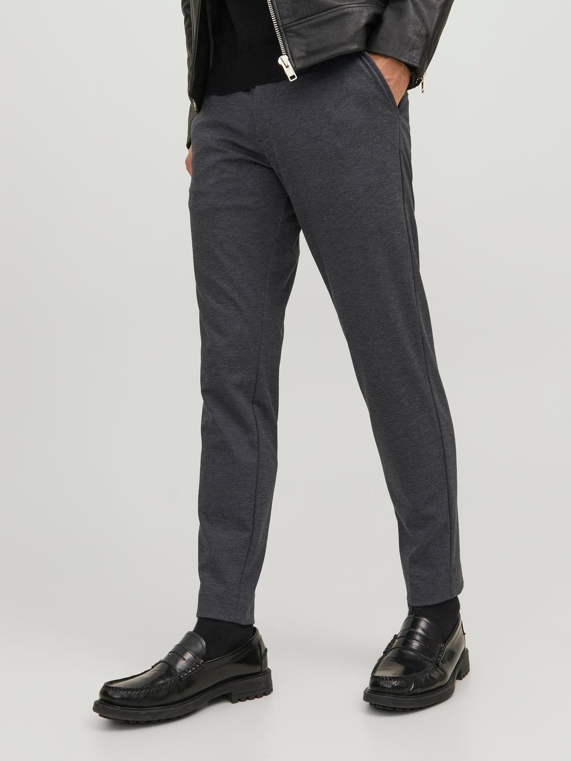 Jack & Jones Slim Fit Plátěné kalhoty Chino -Dark Grey Melange - 12237523