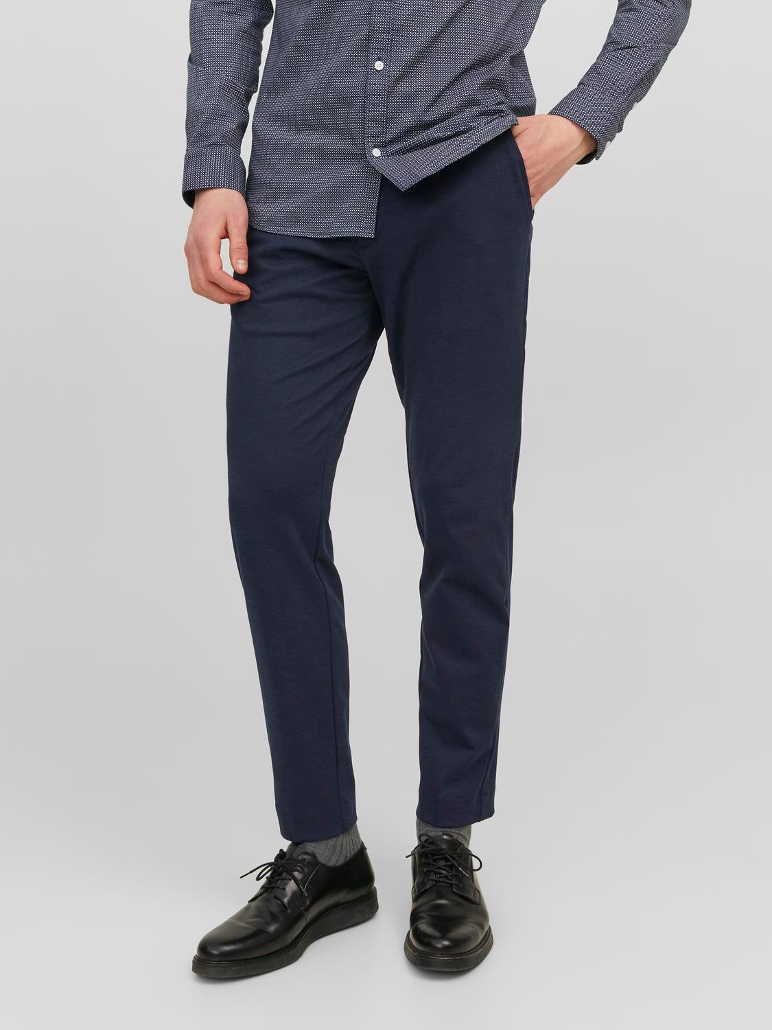 Navy Slim-Fit Trousers by Dries Van Noten on Sale