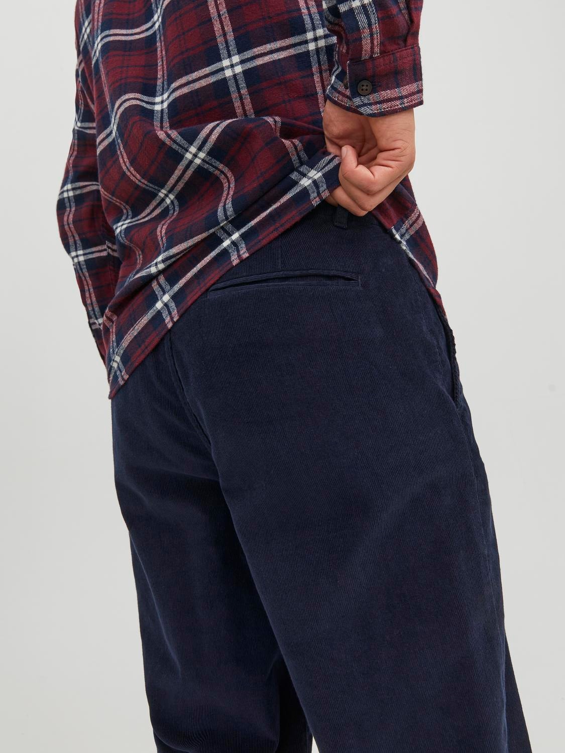 Jack & Jones Loose Fit Plátěné kalhoty Chino -Navy Blazer - 12237547