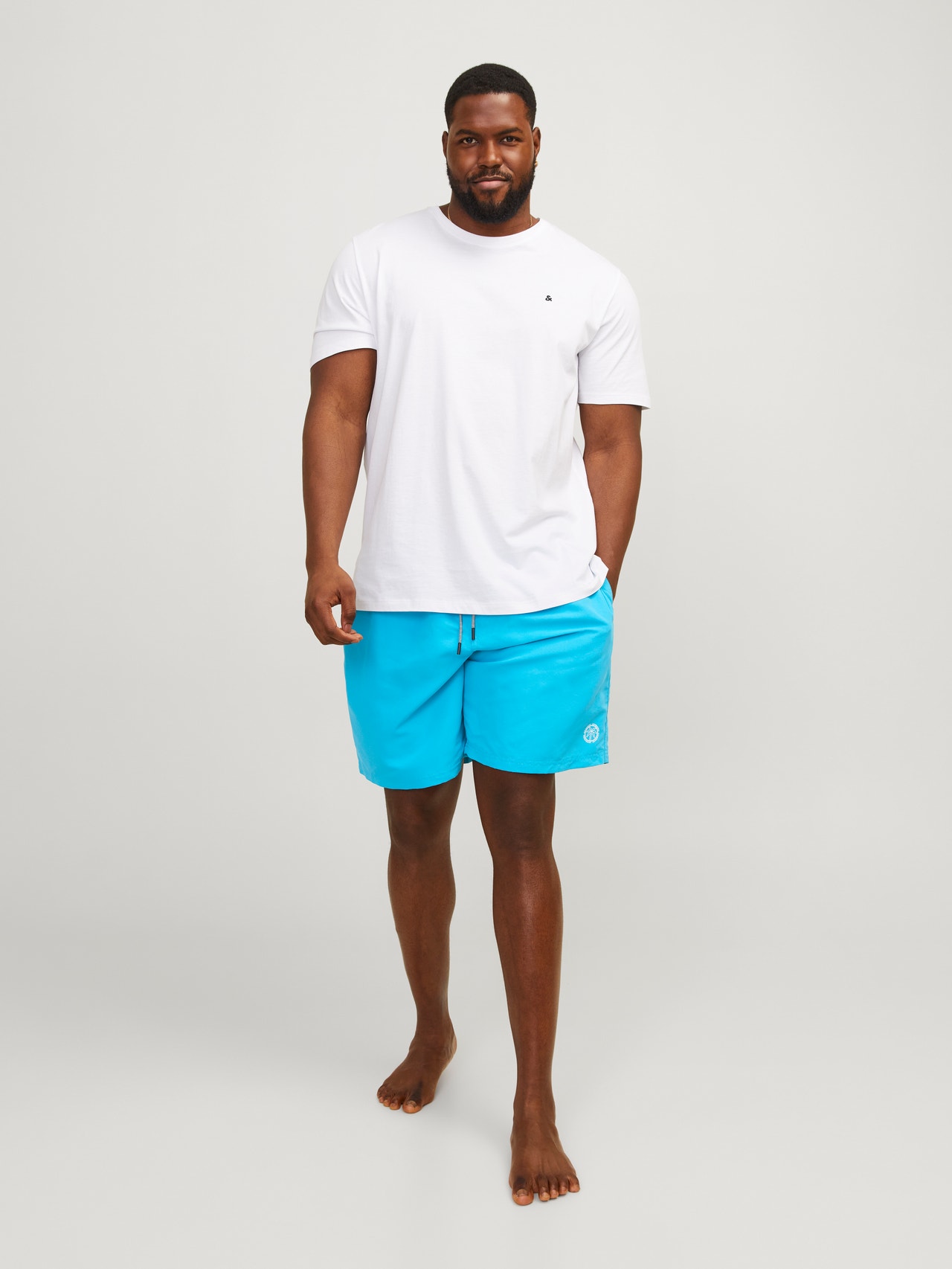 Jack & Jones Plus Size Regular Fit Swim shorts -Atomic Blue  - 12237563