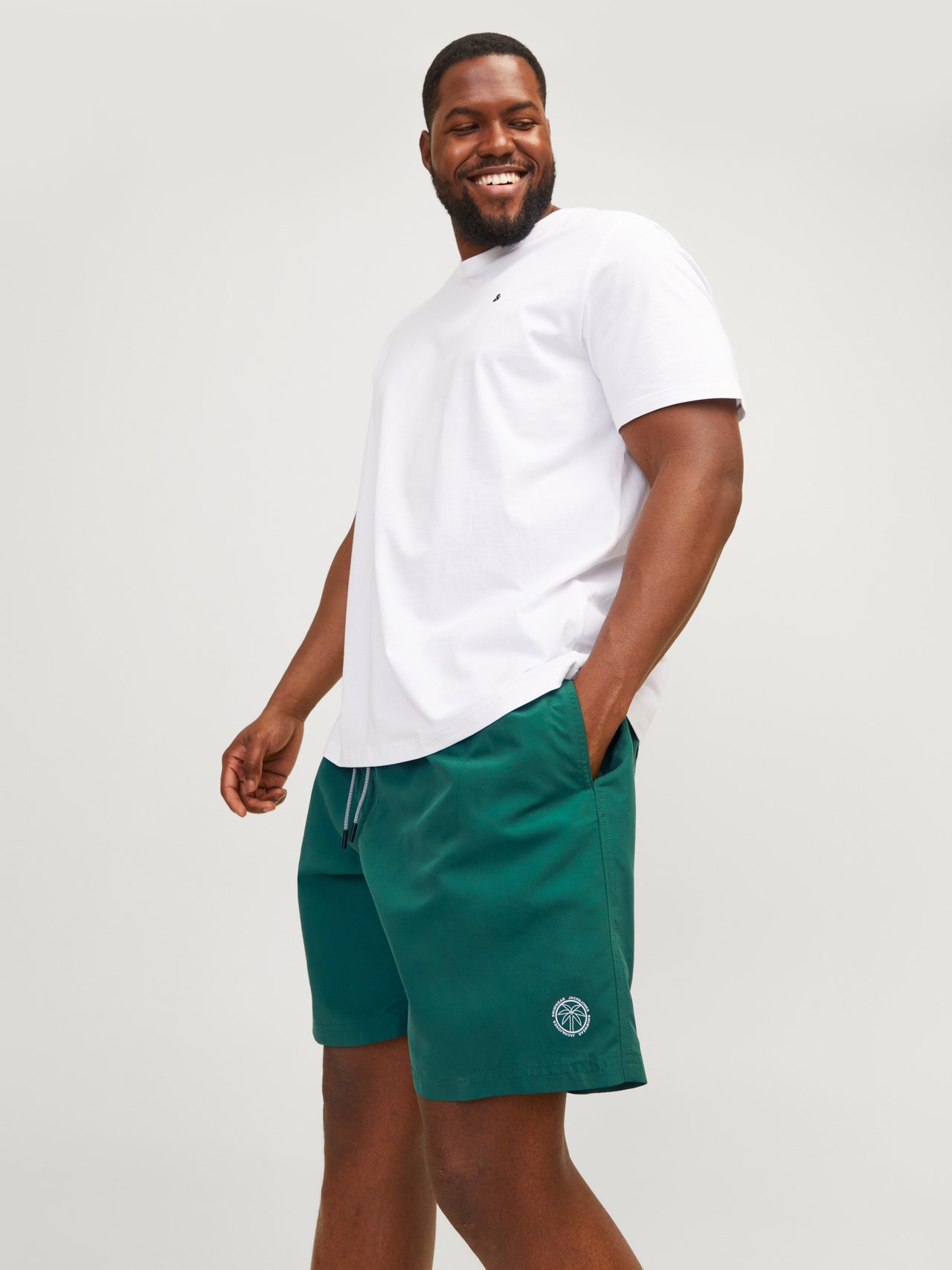 Jack & Jones Plus Size Regular Fit Badshorts -Dark Green - 12237563