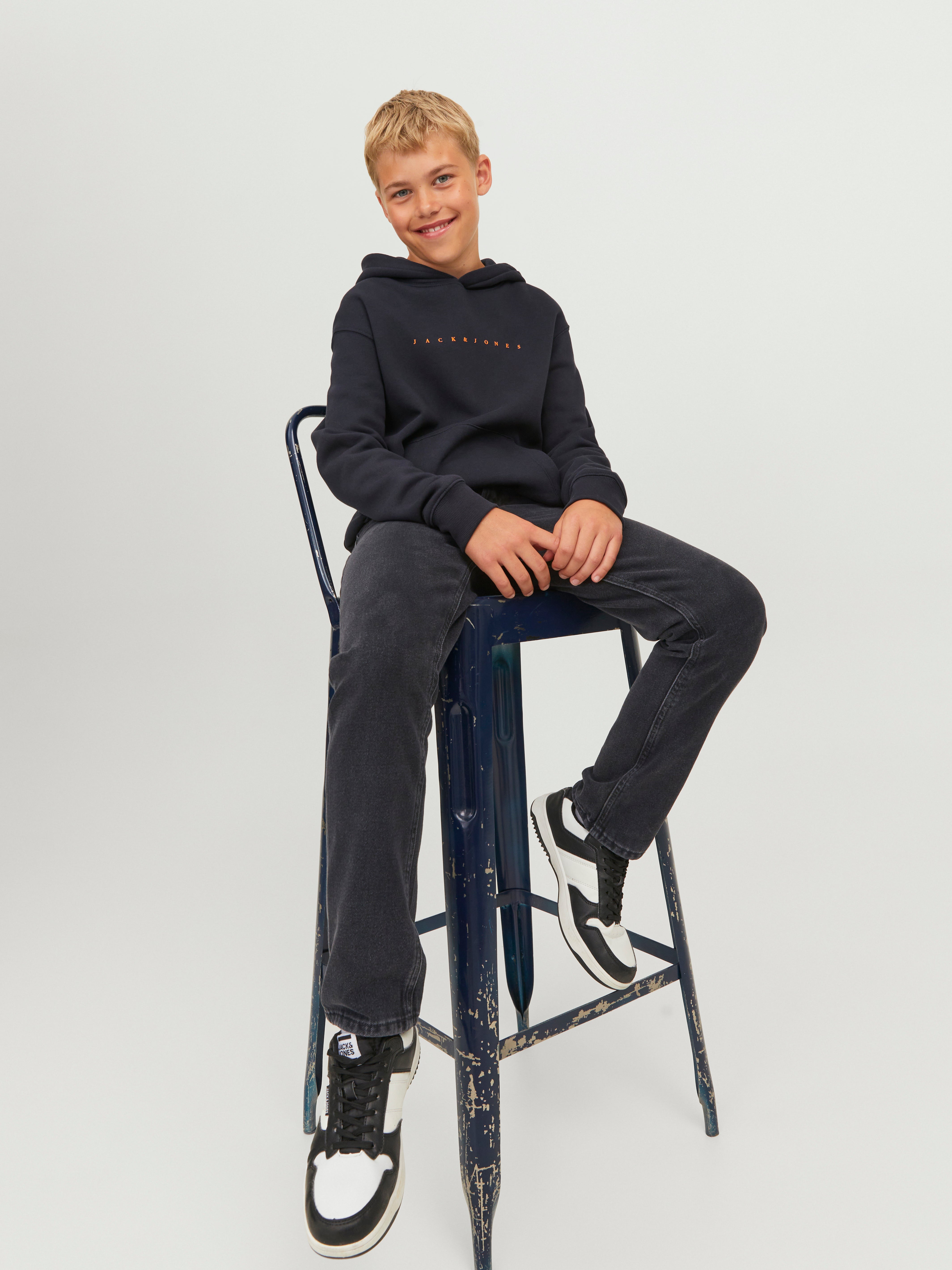 JJICLARK JJORIGINAL MF 412 NOOS JNR – Jeans Regular Fit Per Bambino – 5 Tasche – Cotone Elasticizzato – Stonewash