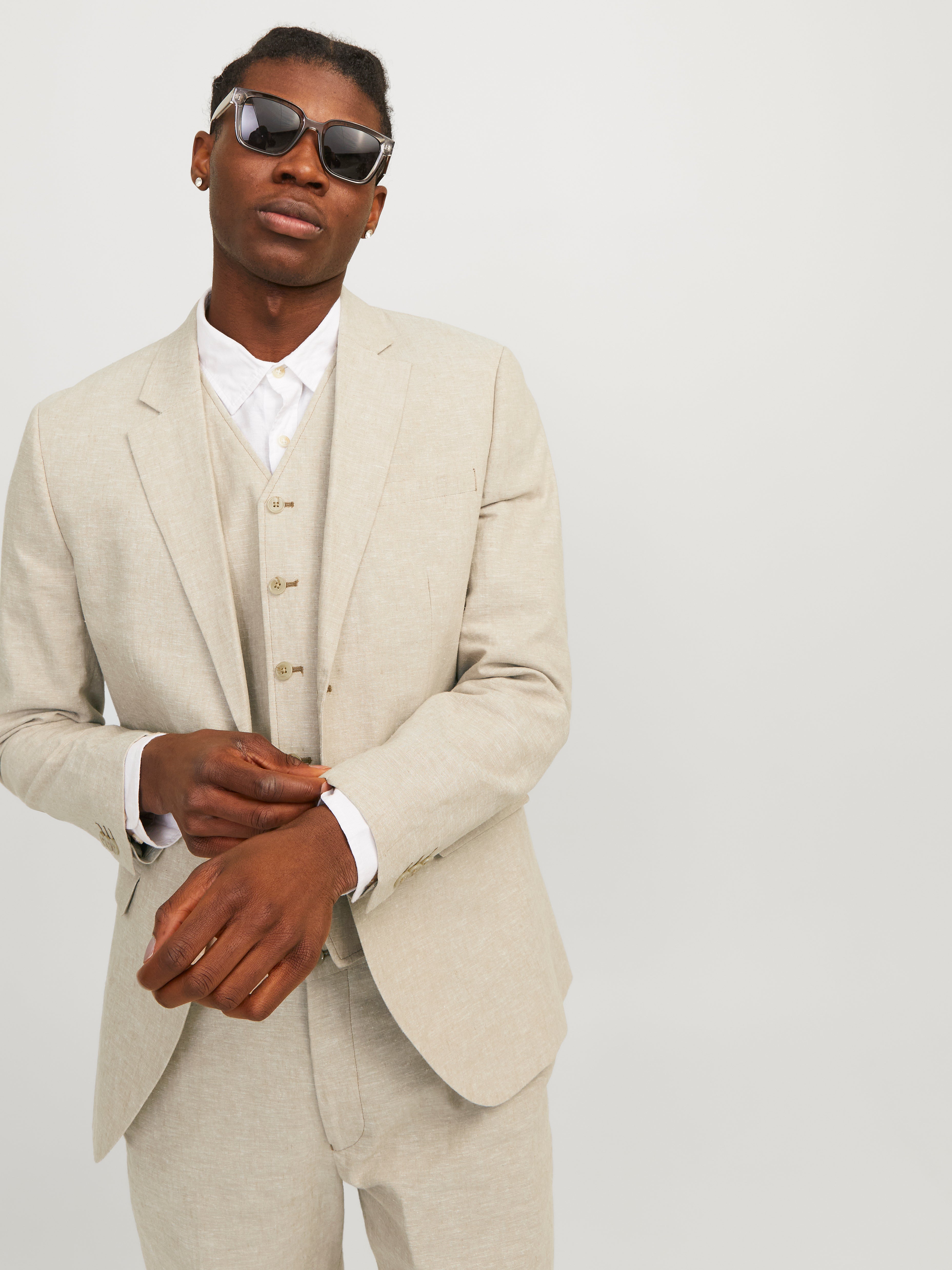 Jack & Jones JPRRIVIERA Slim Fit Suit -Travertine - 12237723