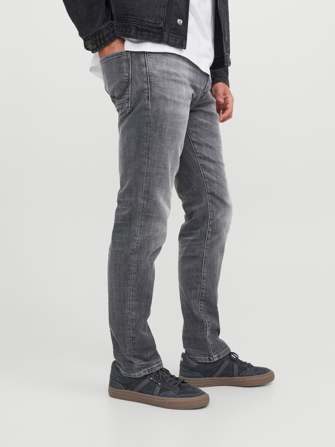 Jack & Jones JJITIM JJDAVIS JJ 674 Slim Fit jeans mit geradem Bein -Grey Denim - 12237803