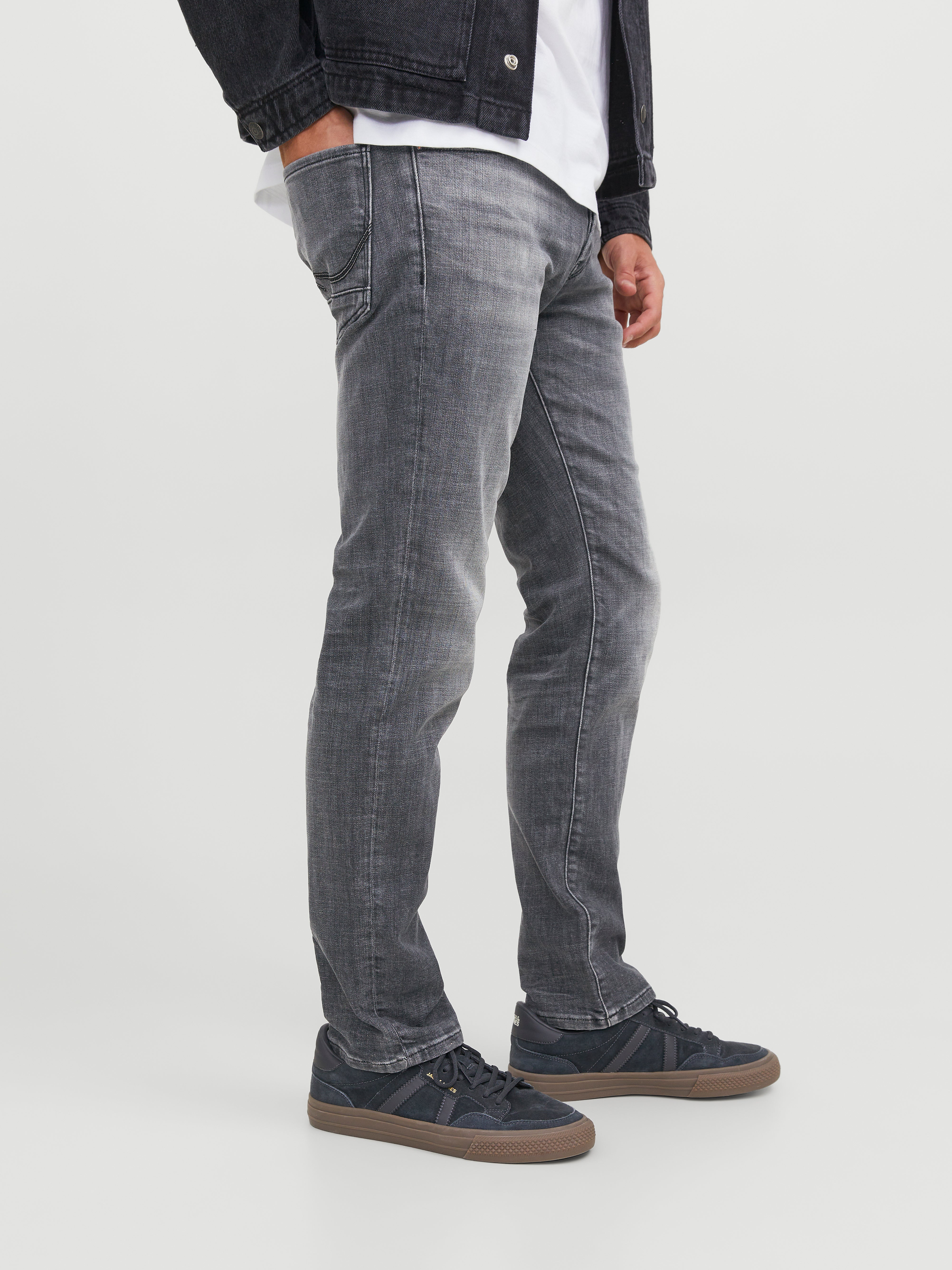 JJITIM JJDAVIS JJ 674 Slim Straight Fit jeans | Medium Grey | Jack 