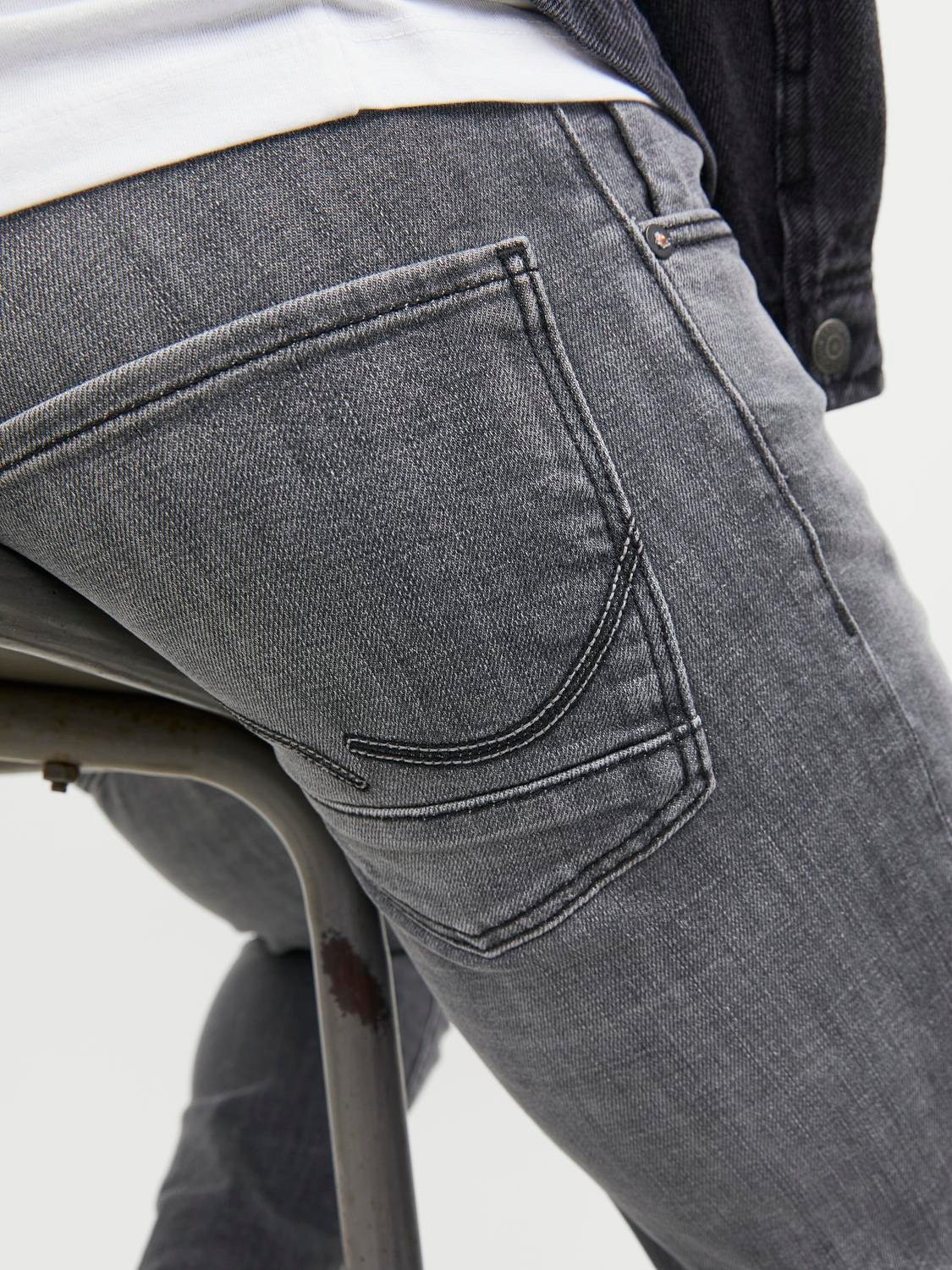 Jack & Jones JJITIM JJDAVIS JJ 674 Slim Fit jeans mit geradem Bein -Grey Denim - 12237803