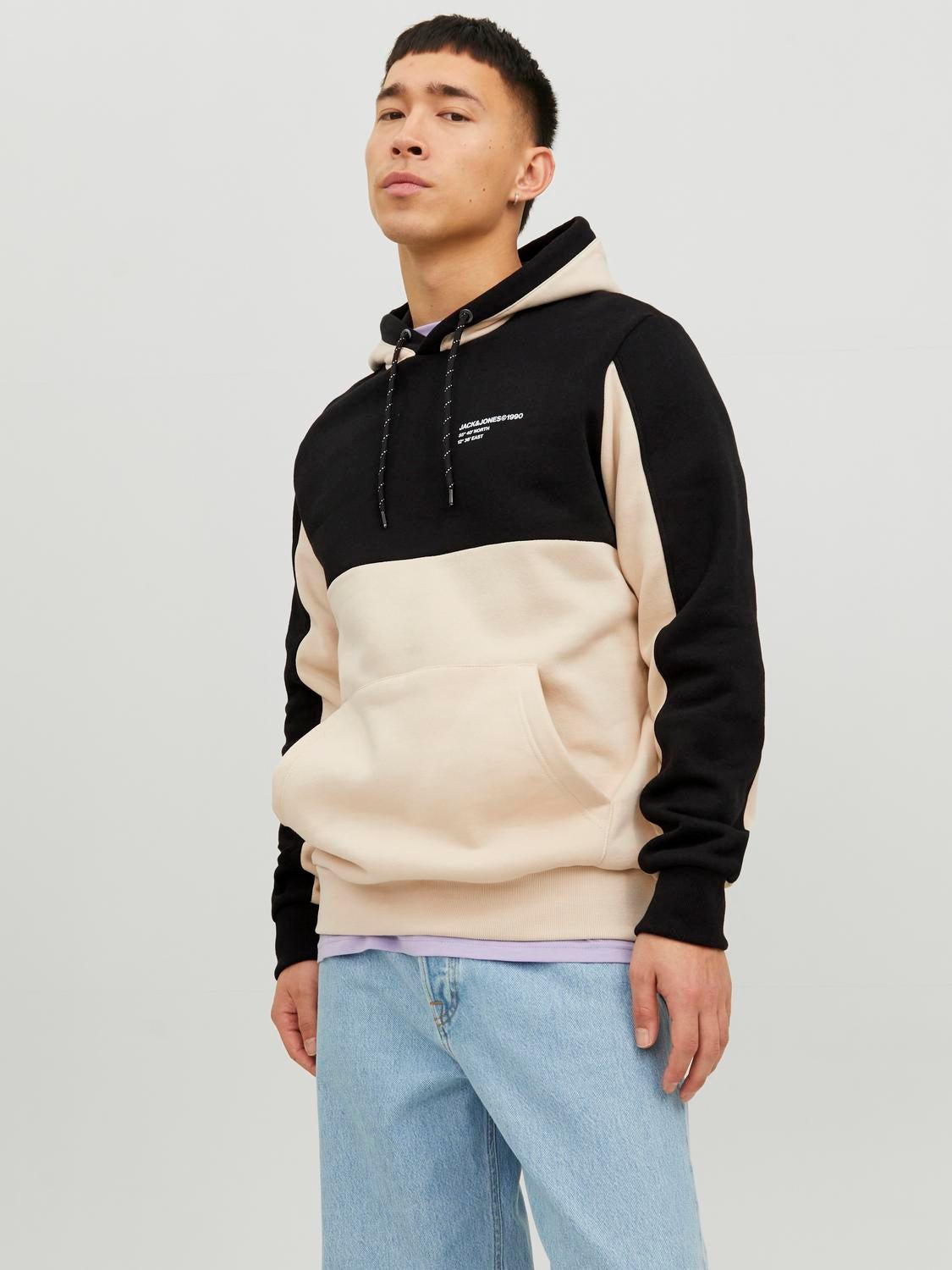 Colour block Hoodie with 50 discount Jack Jones