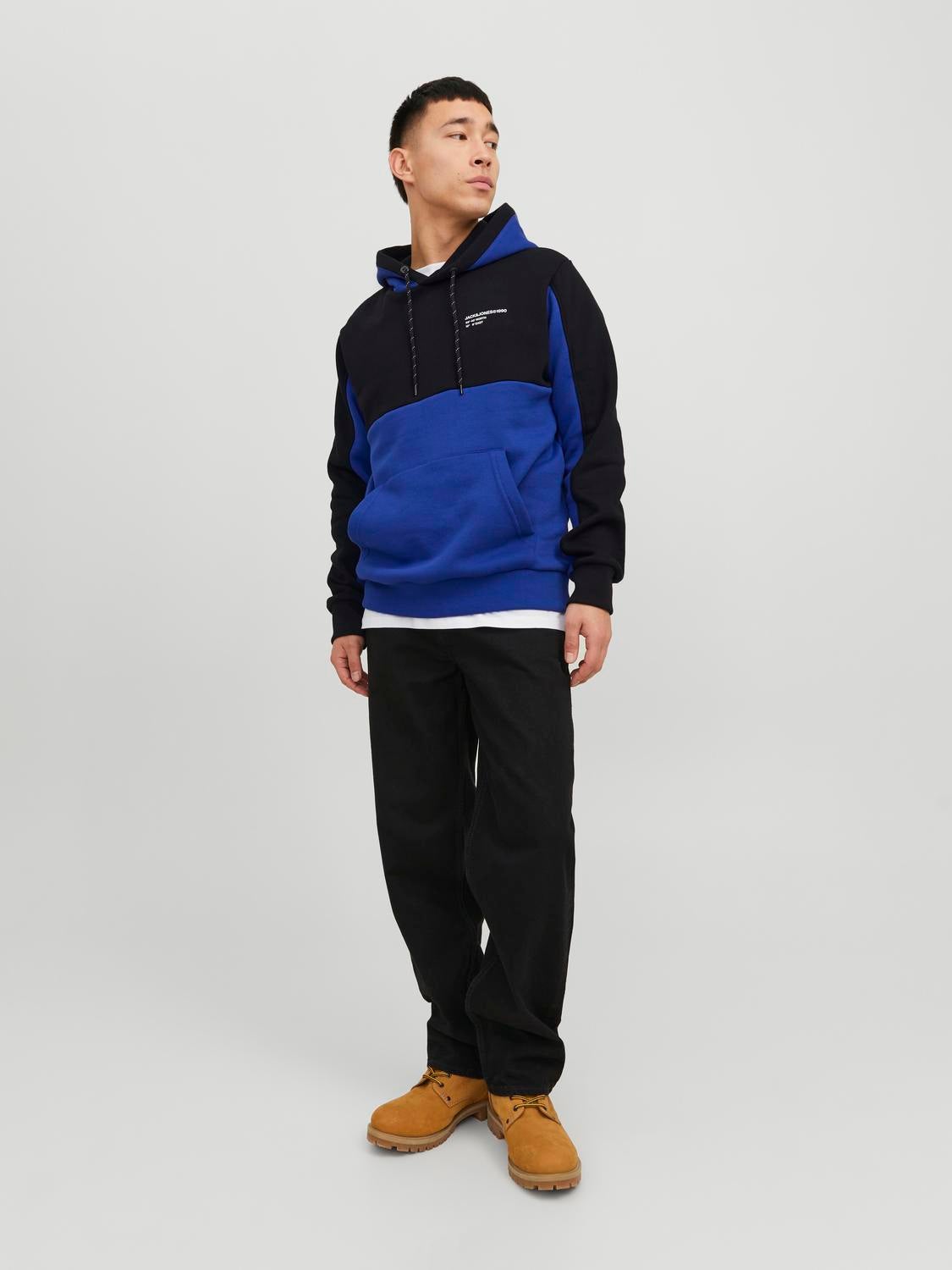 Colour block Hoodie Dark Blue Jack Jones