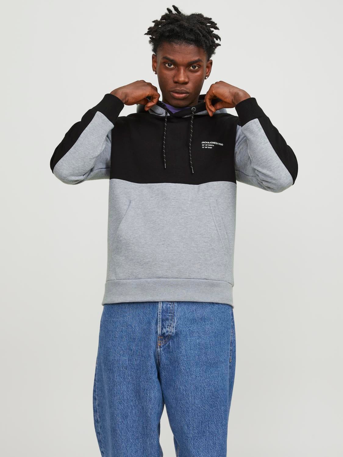 Colour block Hoodie with 40 discount Jack Jones