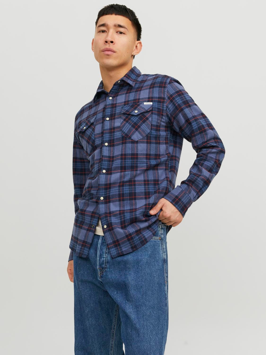 Jack & Jones Slim Fit Karo marškiniai -Vintage Indigo - 12238027