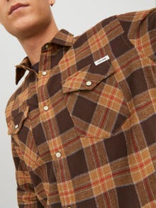 Jack & Jones Slim Fit Geruit overhemd -Seal Brown - 12238027