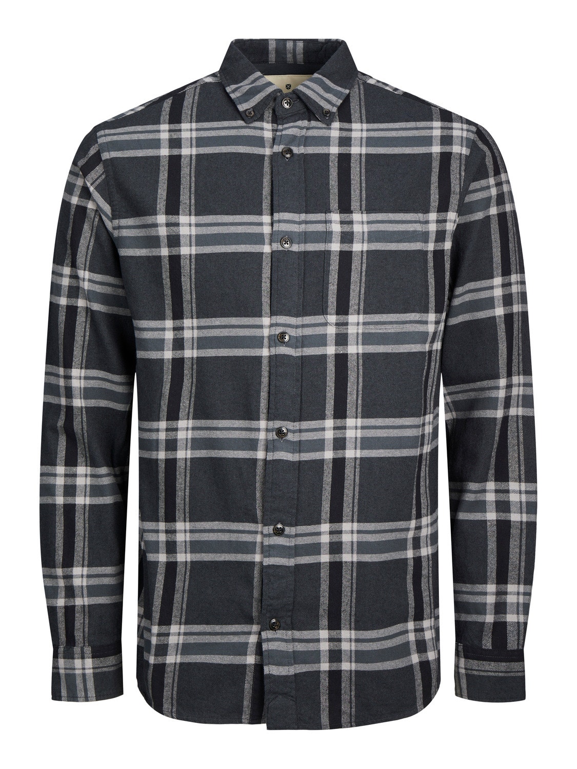 Jack & Jones Comfort Fit Rutig skjorta -Black Sand - 12238032