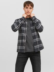 Jack & Jones Comfort Fit Rutig skjorta -Black Sand - 12238032