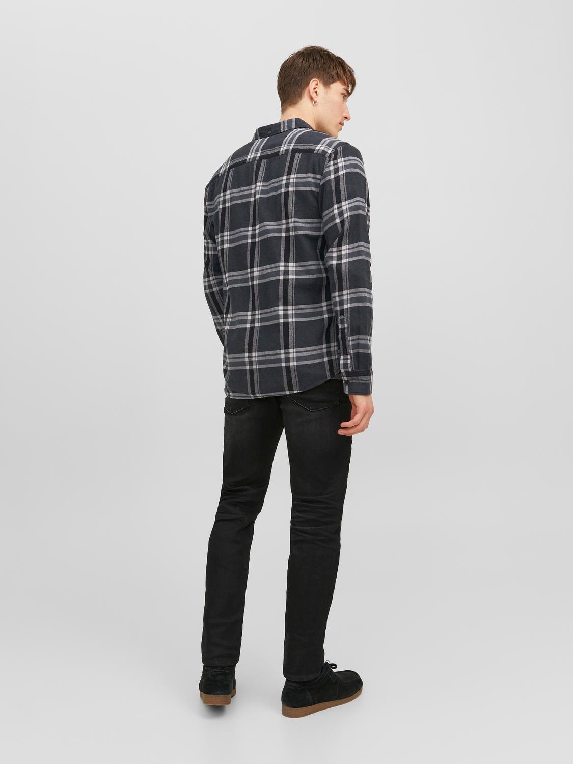 Jack & Jones Mugav lõige Ruuduline särk -Black Sand - 12238032