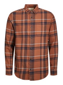 Jack & Jones Comfort Fit Rutig skjorta -Cambridge Brown - 12238032