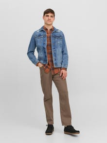 Jack & Jones Comfort Fit Rutig skjorta -Cambridge Brown - 12238032