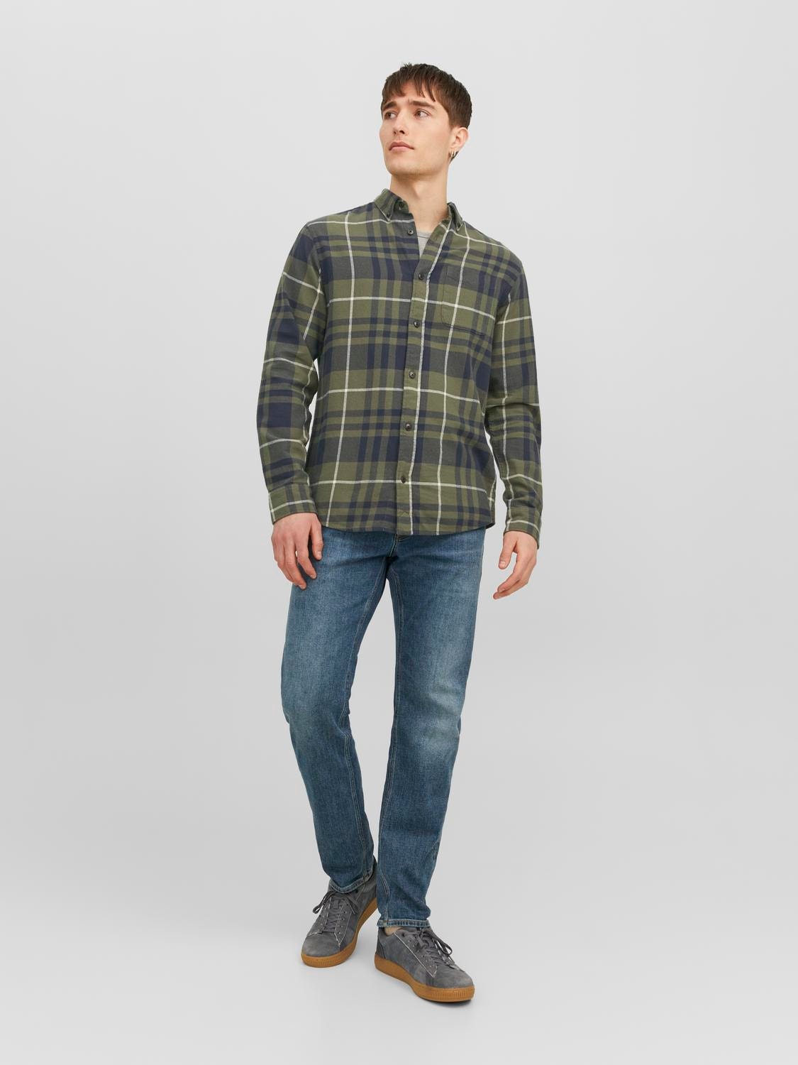 Jack & Jones Comfort Fit Geruit overhemd -Grape Leaf - 12238032