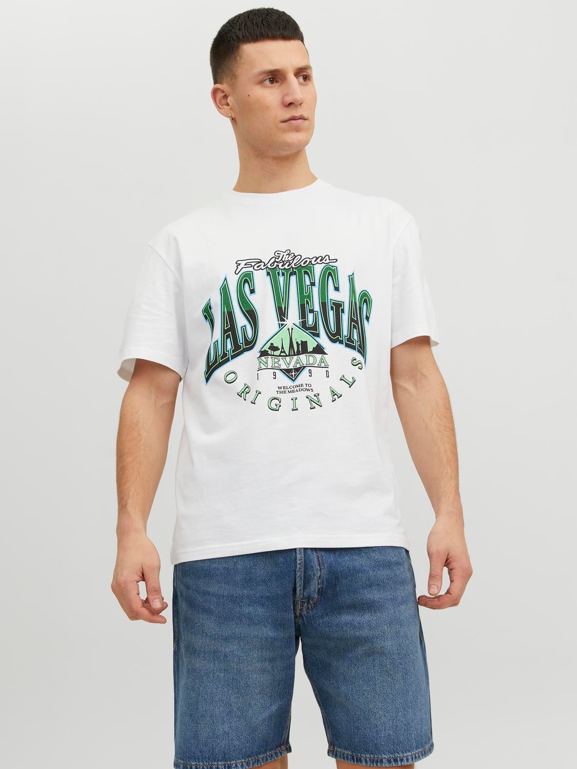 T-shirt Imprimé Col Rond - Jack & Jones - Modalova