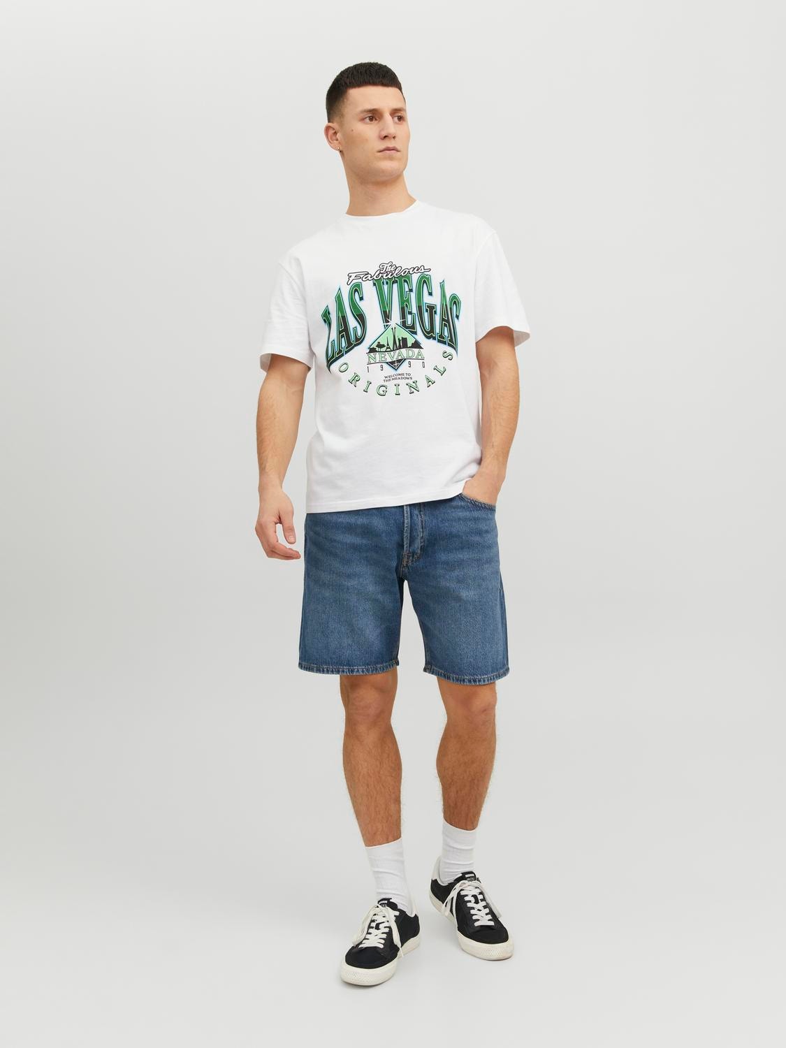 Jack & Jones T-shirt Imprimé Col rond -White - 12238161