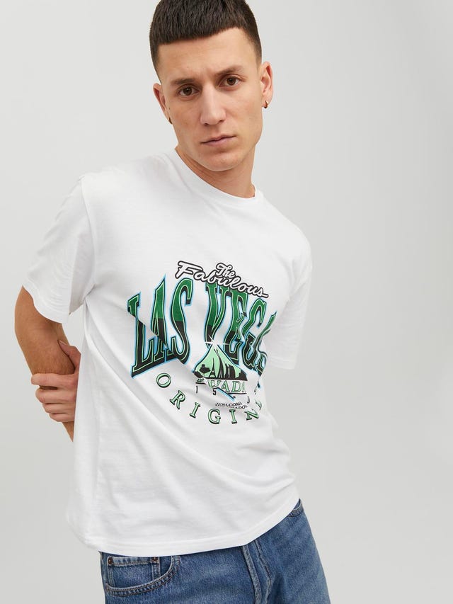 Jack & Jones Nadruk Okrągły dekolt T-shirt - 12238161
